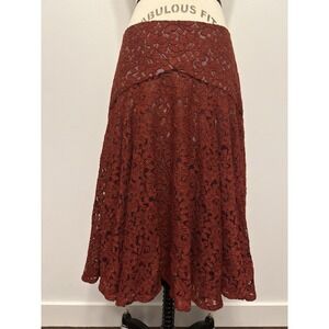Anthropologie Moulinette Soeurs Nolana Skirt Lace Midi Whimsigoth Dark Fairy Sz6